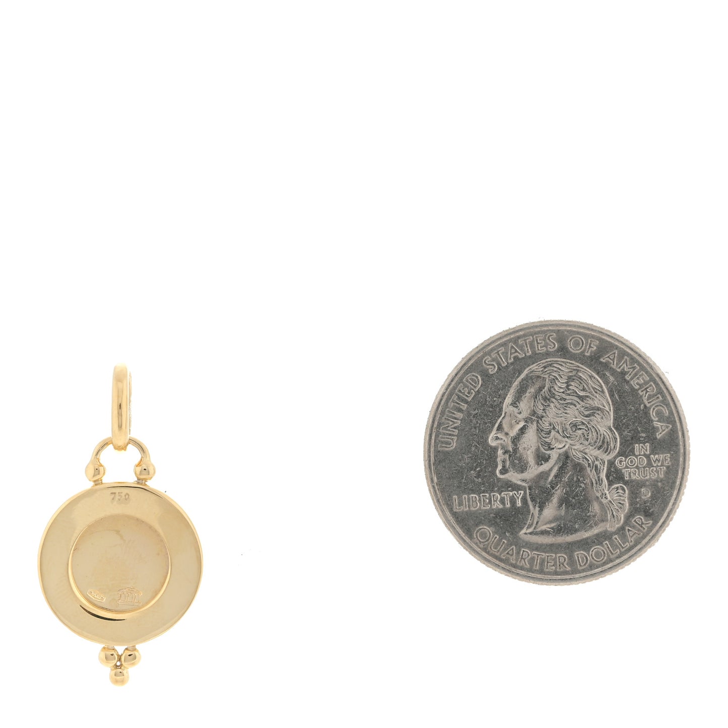 18K Yellow Gold Diamond 10mm Pave Angel Pendant