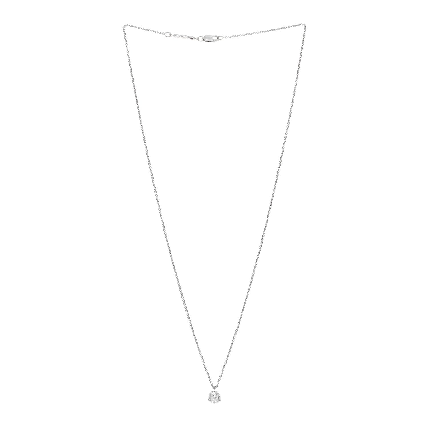 Roberto Coin 18K White Gold Diamond .92ct Cento Solitaire Pendant Necklace 3 of 4