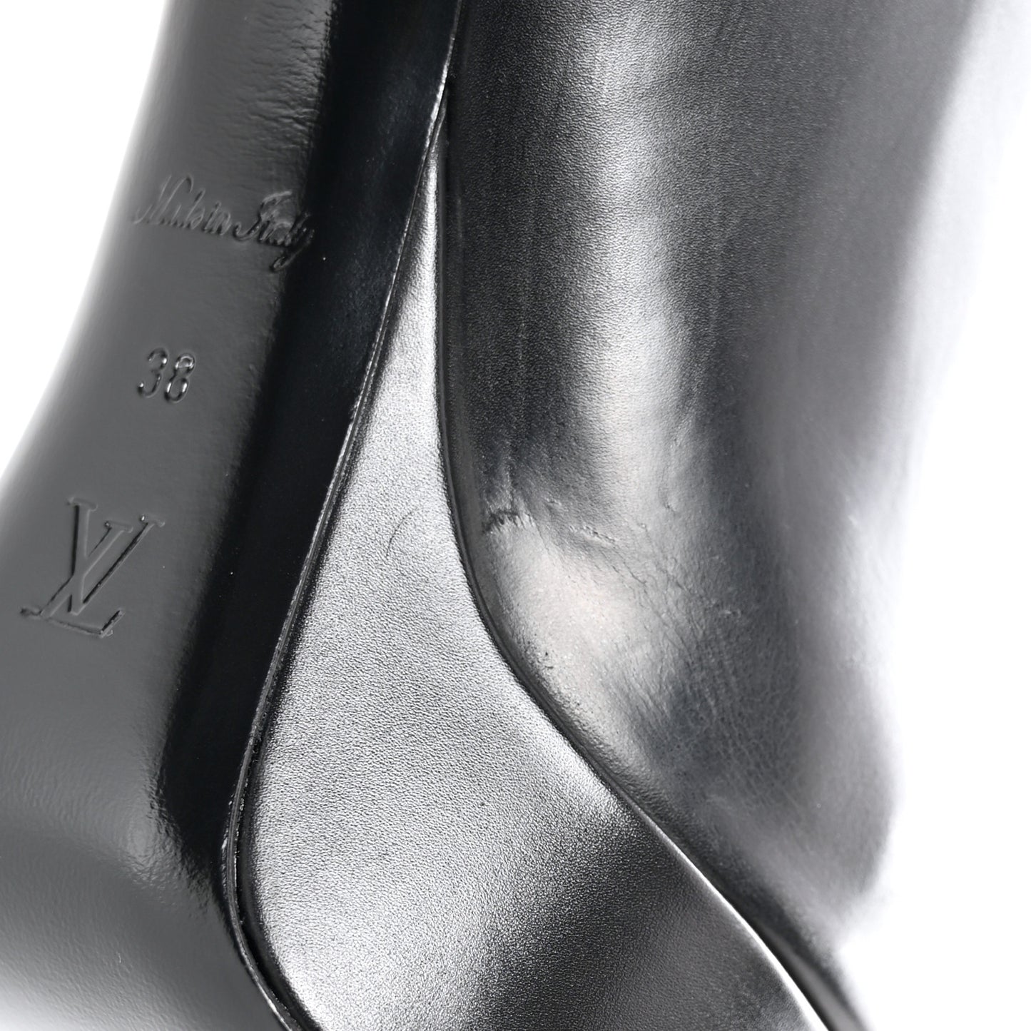 Calfskin Monogram Afterglow Platform Ankle Boots 38 Black