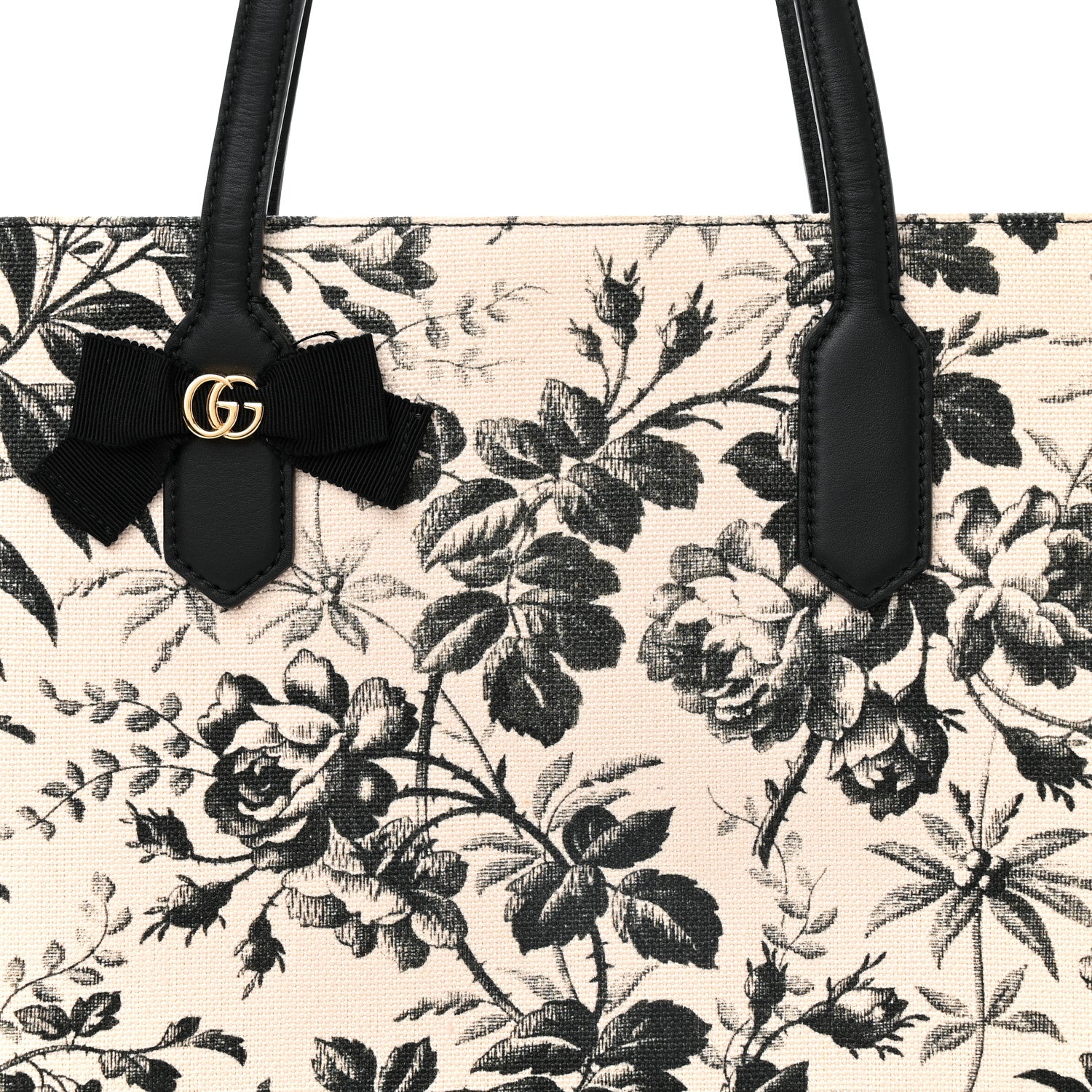 Gucci Canvas Herbarium Print Tote Black 7 of 16