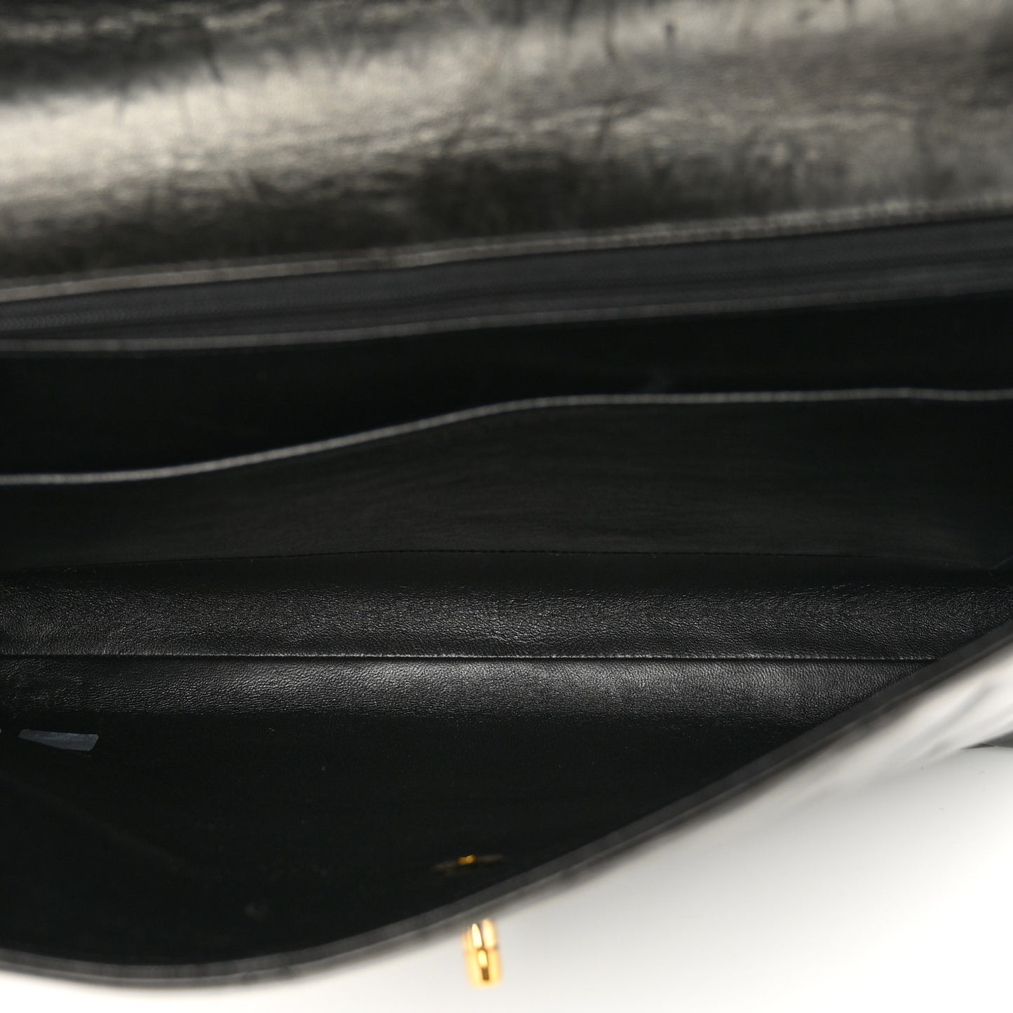 Lambskin Quilted Briefcase Laptop Bag Black
