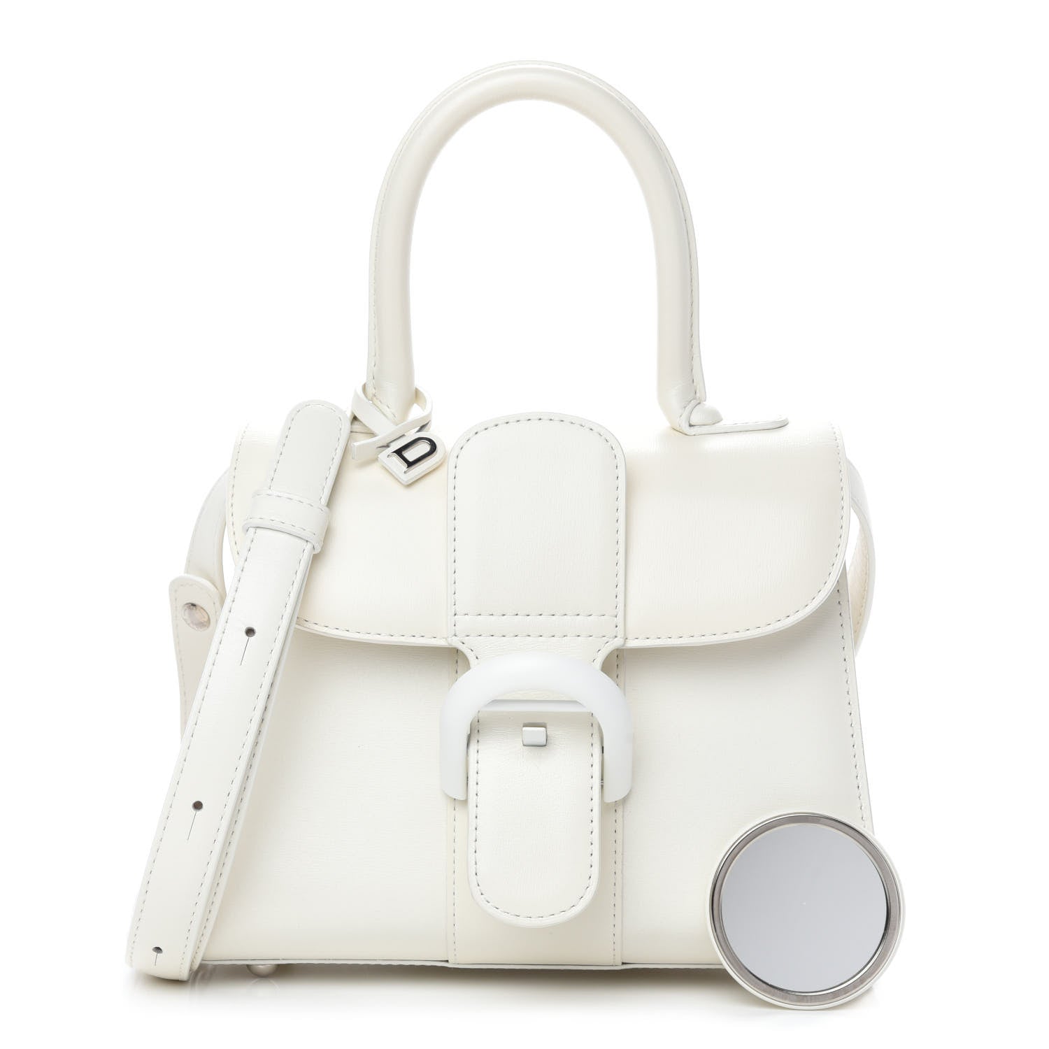 Delvaux Calfskin Mini Brillant Satchel Ivory 3 of 11