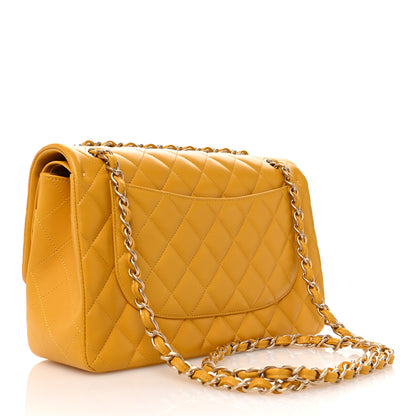 Chanel Lambskin Quilted Jumbo Double Flap Yellow 3 of 10