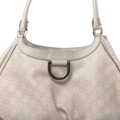 Gucci Guccissima Large D Gold Ring Shoulder Bag Off White 8 of 10