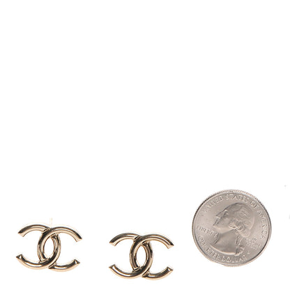 Chanel Metal CC Stud Earrings Gold 2 of 6