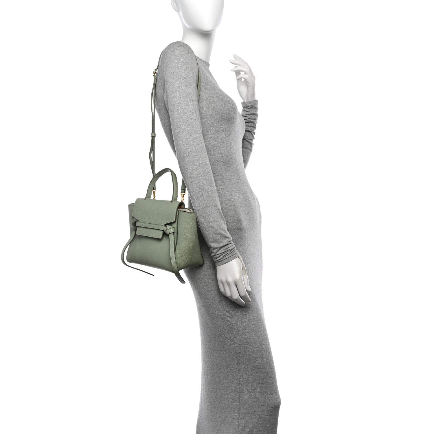 Celine Grained Calfskin Nano Belt Bag Jade 2 of 14