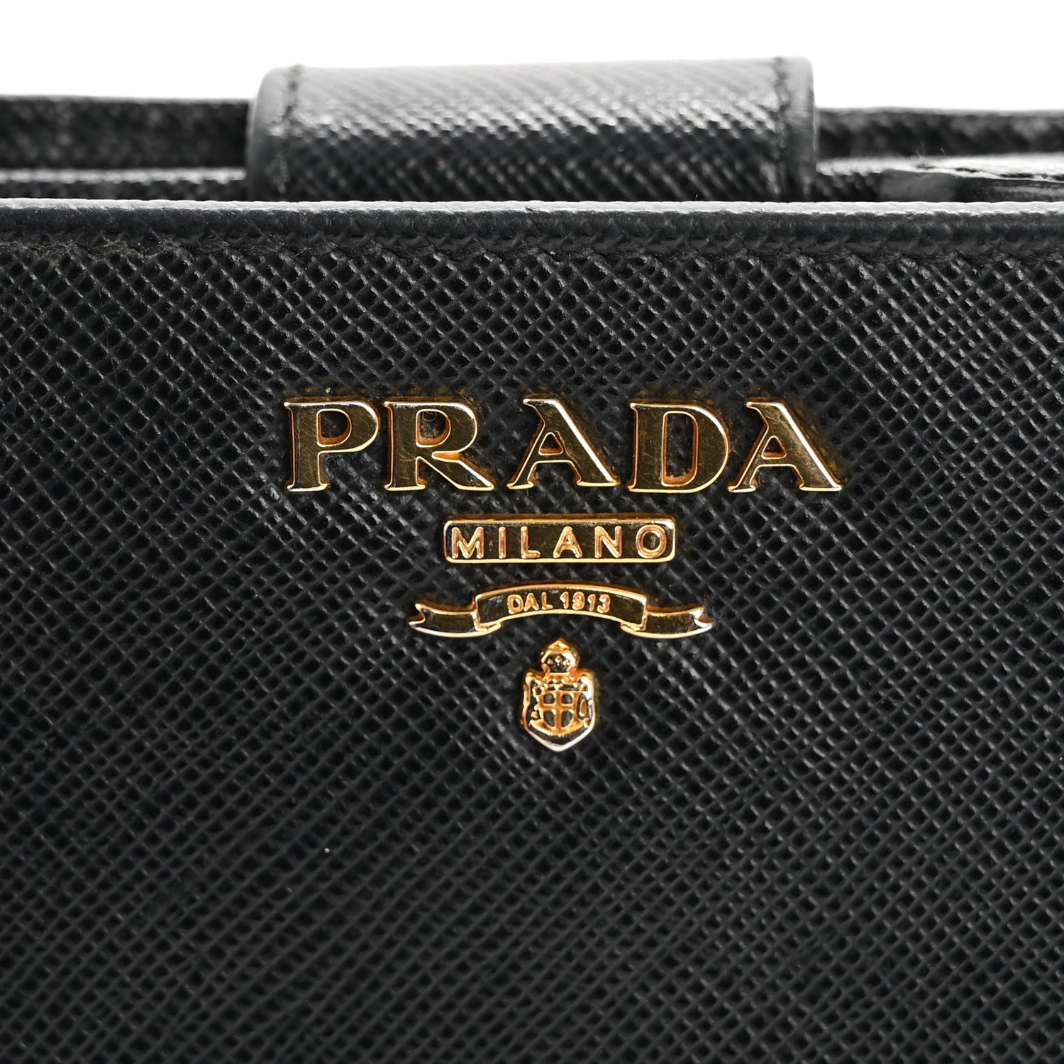 Prada Saffiano Metal Compact Wallet Black 12 of 15
