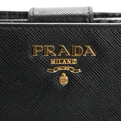Prada Saffiano Metal Compact Wallet Black 12 of 15