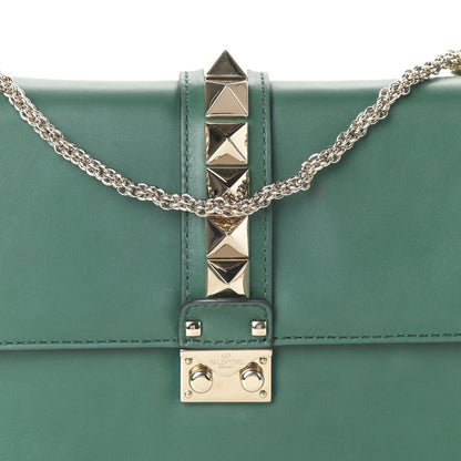 Valentino Garavani Vitello Medium Glam Lock Rockstud Flap Smeraldo 7 of 7