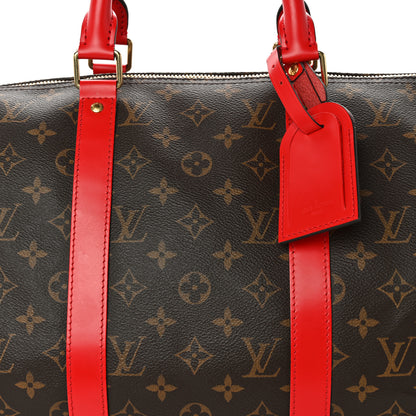 Louis Vuitton Calfskin Monogram Keepall Bandouliere 50 Coquelicot 7 of 12