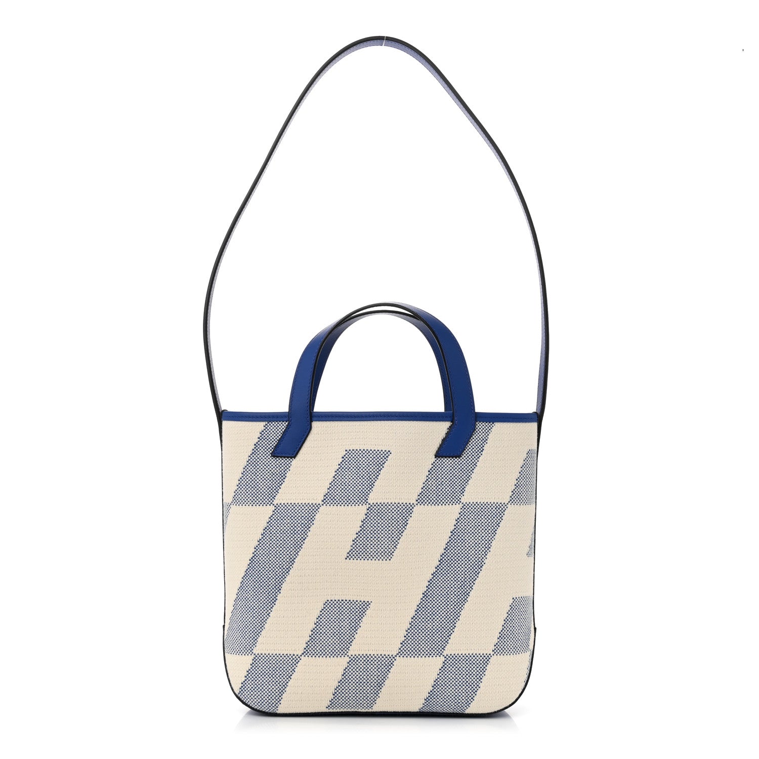 Hermes Swift H Canvas Cabas H En Biais 27 Bleu Royal Ecru 1 of 11