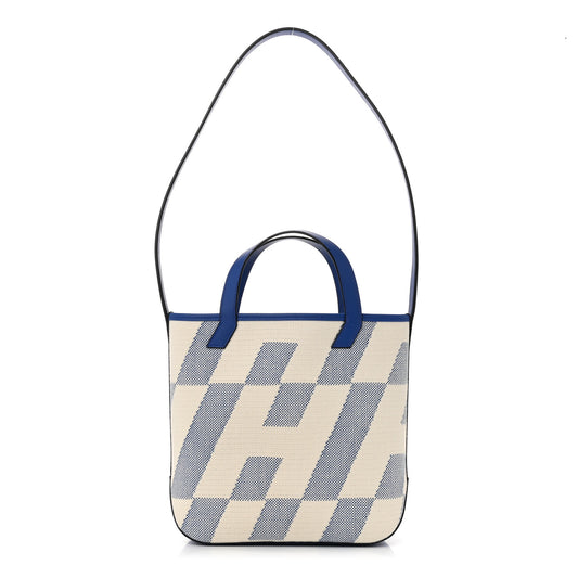 Swift H Canvas Cabas H En Biais 27 Bleu Royal Ecru