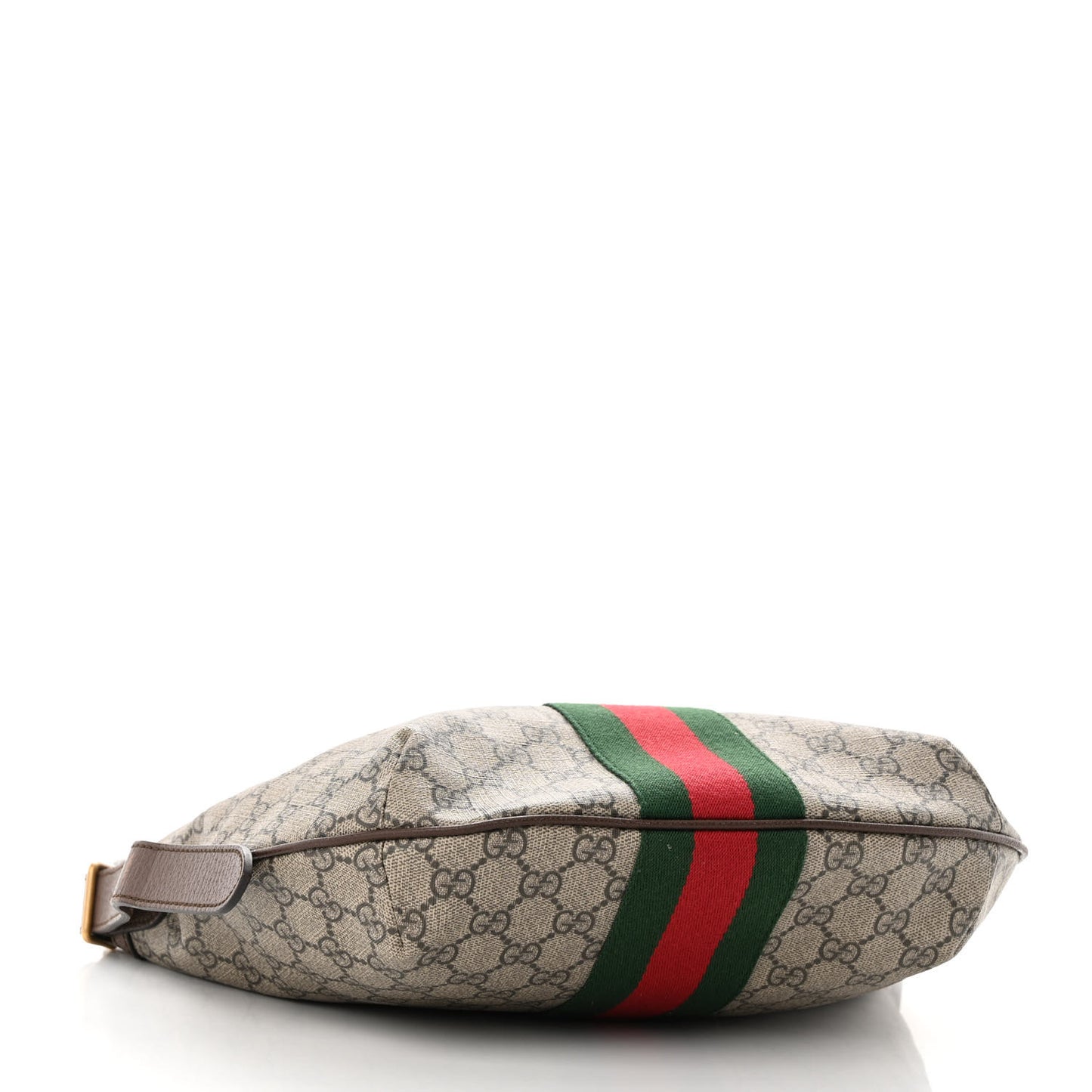 GG Supreme Monogram Web Small Ophidia Half Moon Hobo Brown