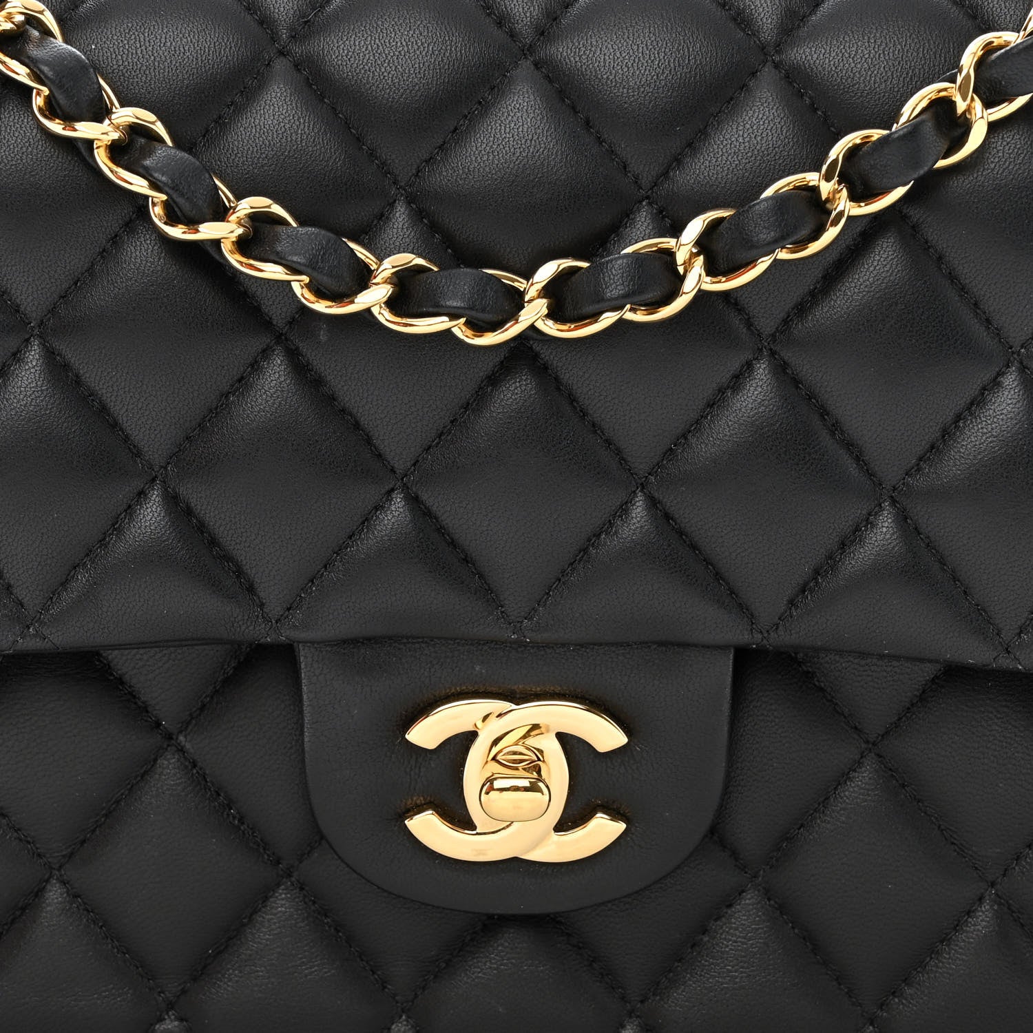 Chanel Lambskin Quilted Medium Double Flap Black 8 of 13