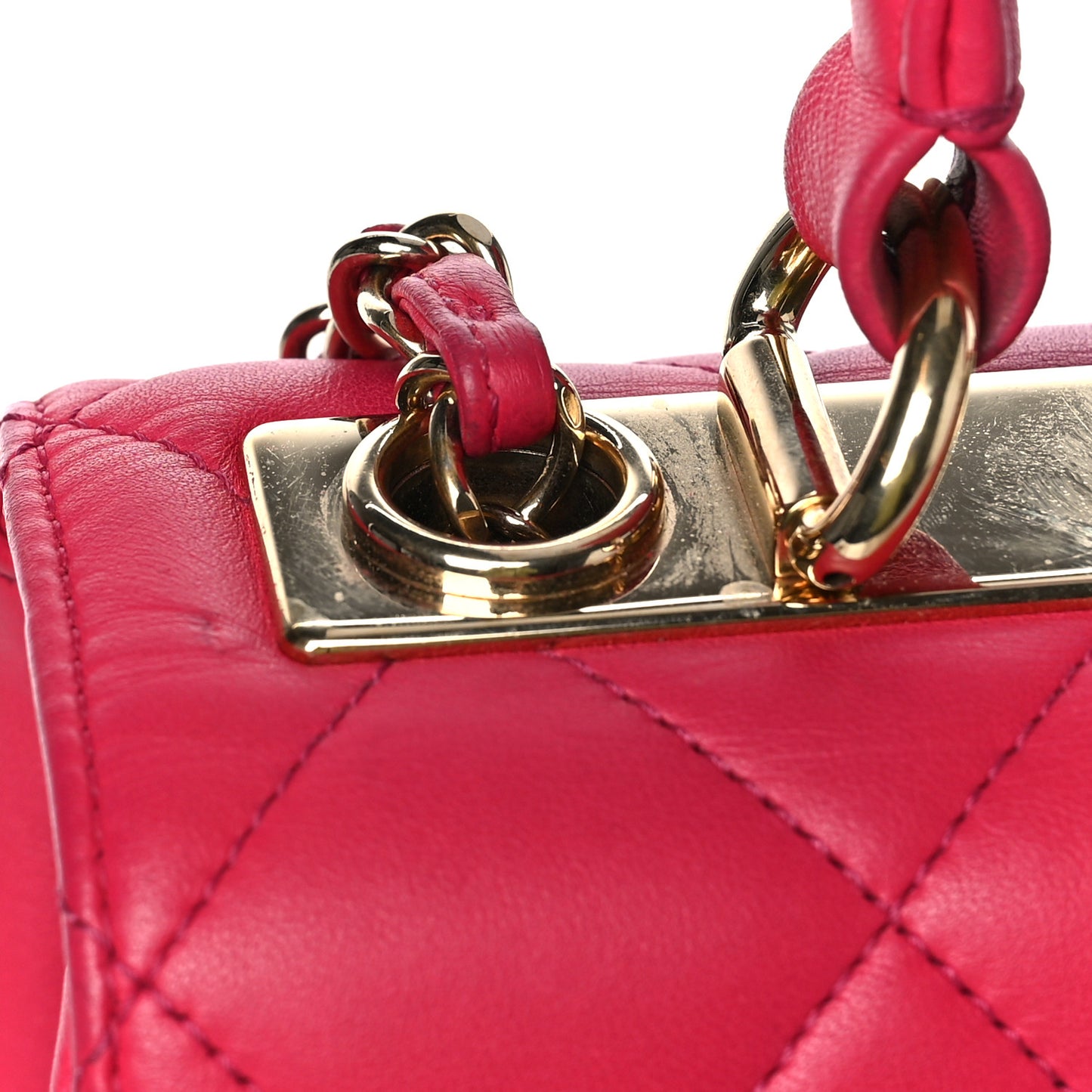 Lambskin Quilted Small Trendy CC Flap Dual Handle Bag Pink