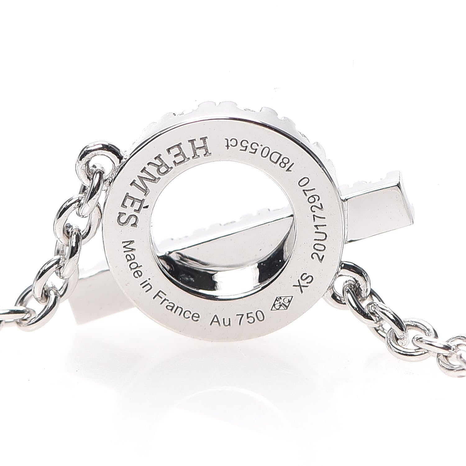 Hermes 18K White Gold Diamond Finesse Bracelet XS 5 of 6