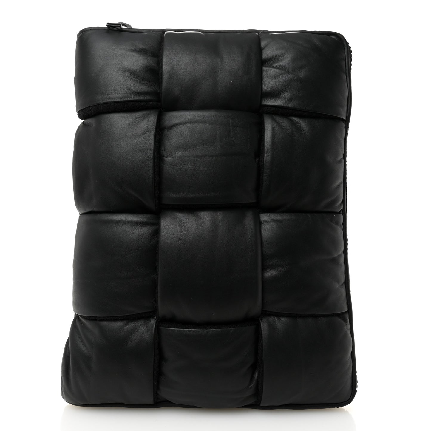Calfskin Maxi Intrecciato Puffy Laptop Pouch Black