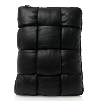 Bottega Veneta Calfskin Maxi Intrecciato Puffy Laptop Pouch Black 1 of 11