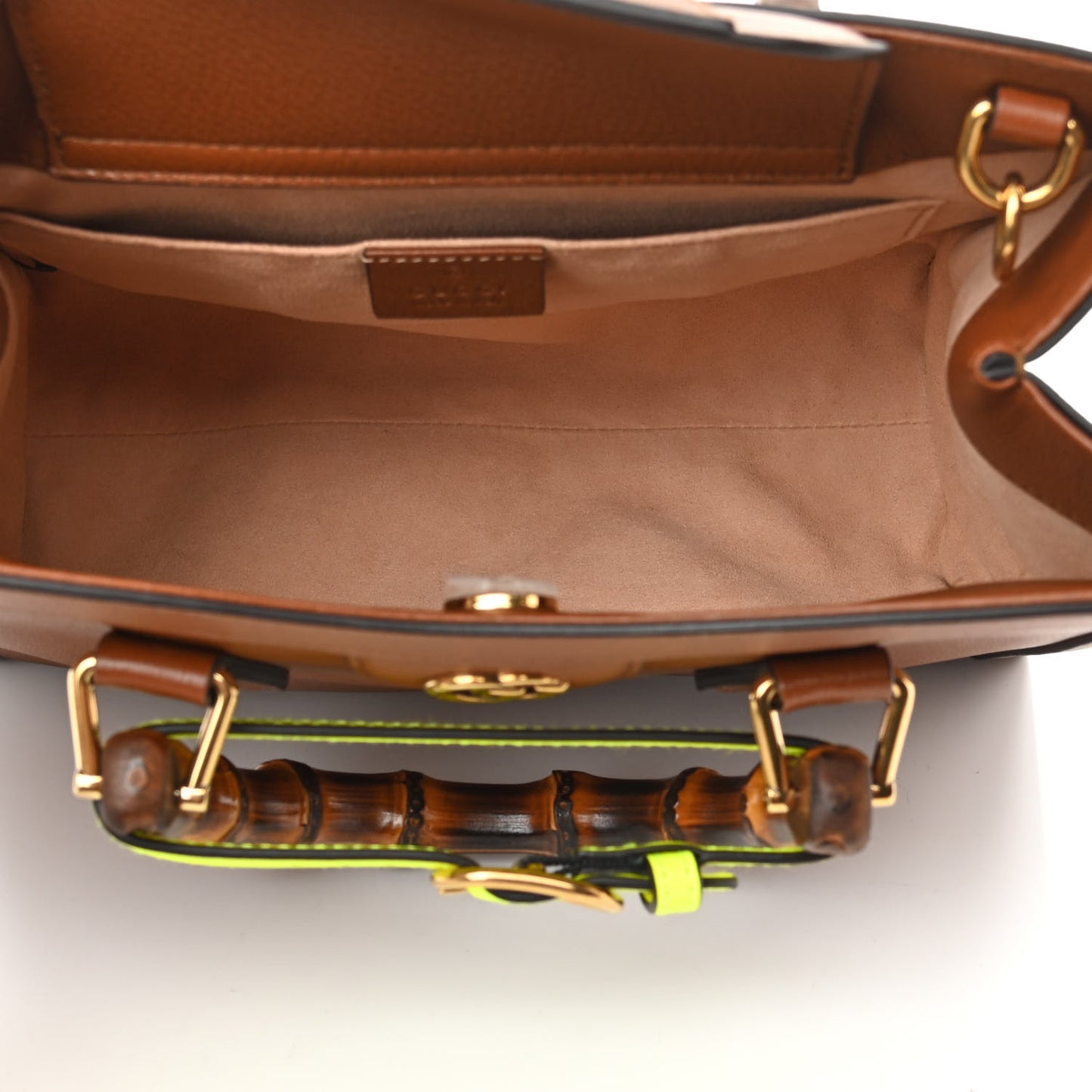 Wonka Grain Calfskin Small Diana Tote Bag Cuir Yellow Fluo