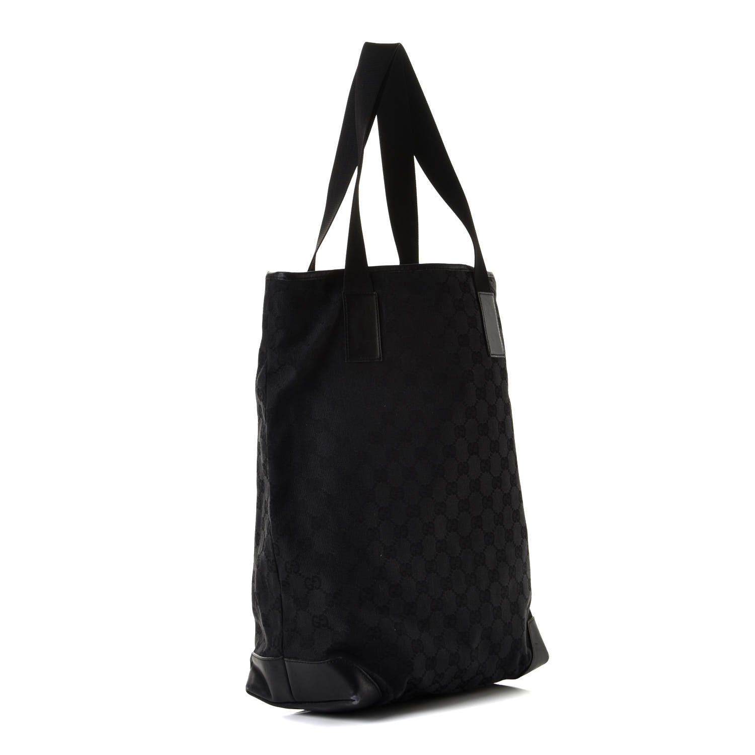 Gucci Nylon Calfskin Monogram Tall Tote Black 2 of 9