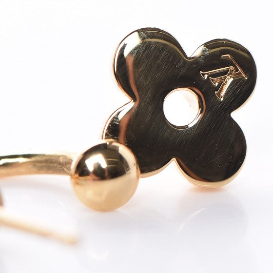 Louis Vuitton Brass Blooming Earrings Gold 4 of 5