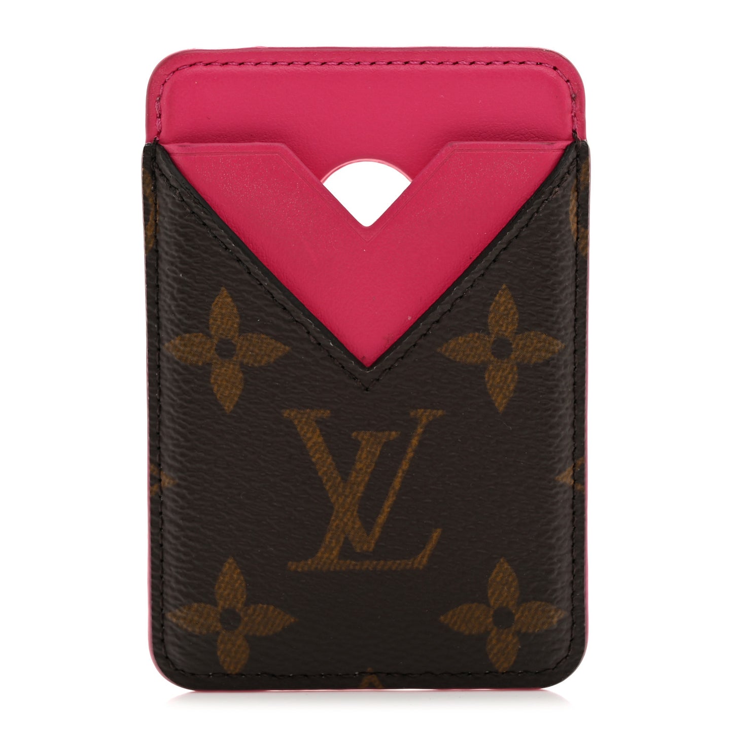 Monogram Macassar Magnetic Card Holder Pondichery Pink