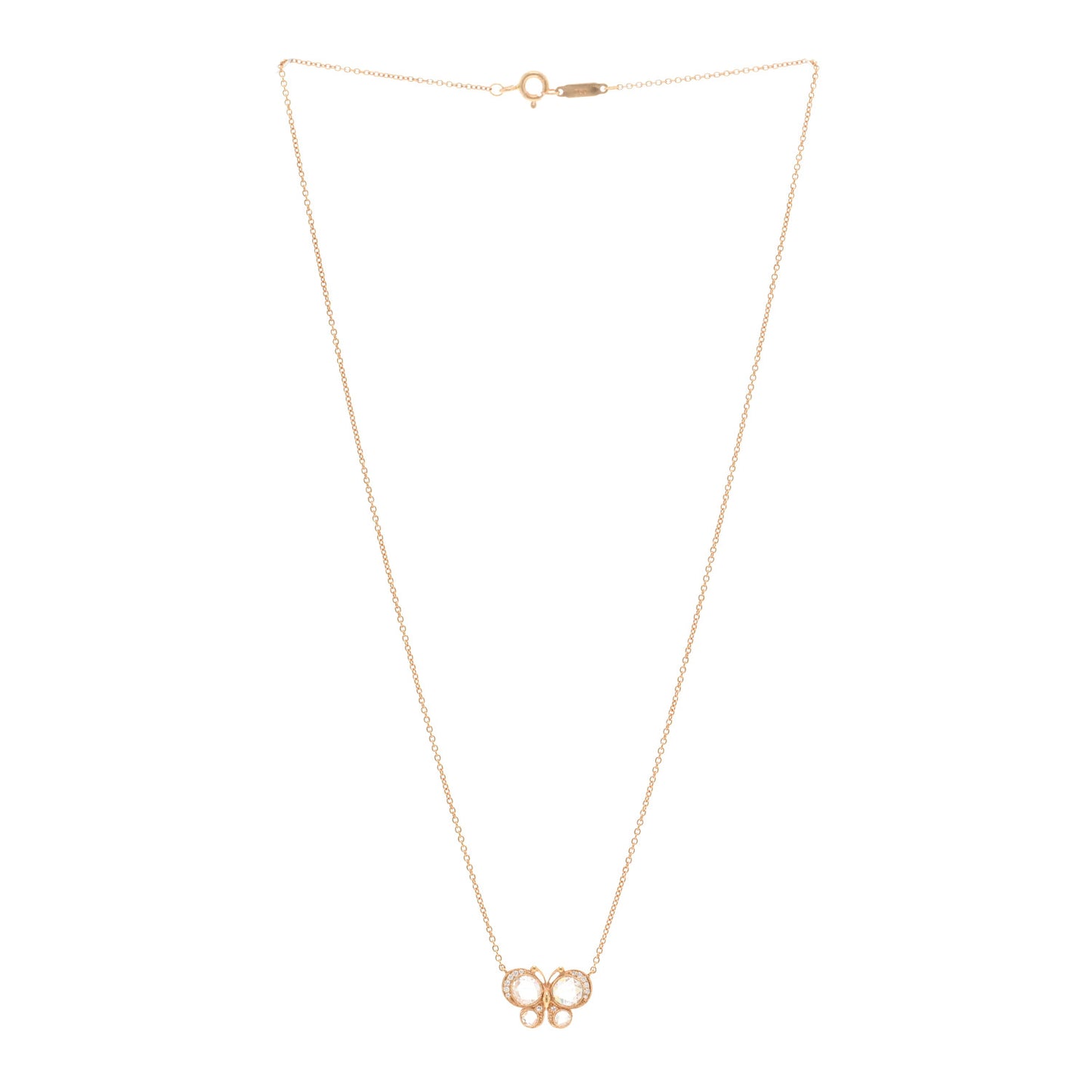 18K Rose Gold Diamond Enchant Butterfly Pendant Necklace