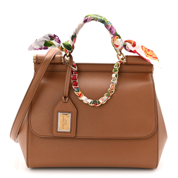 Dolce & Gabbana Dauphine Medium Miss Sicily Satchel With Scarf