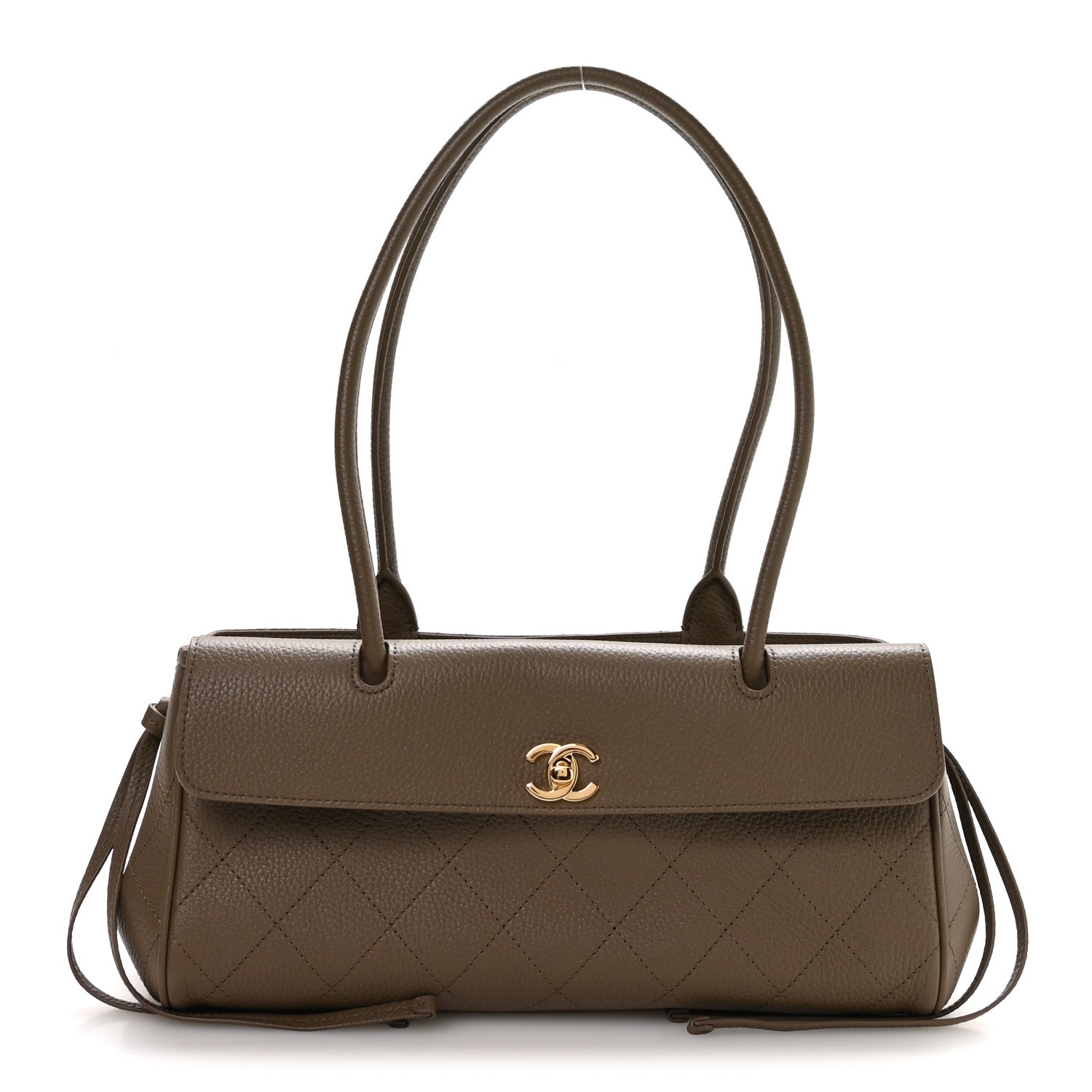 Chanel Grained Calfskin Stitched Urban Essentials Small Shopping Bag Dark Khaki 1 of 11