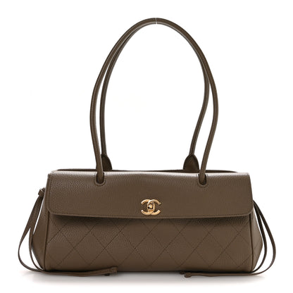 Chanel Grained Calfskin Stitched Urban Essentials Small Shopping Bag Dark Khaki 1 of 11