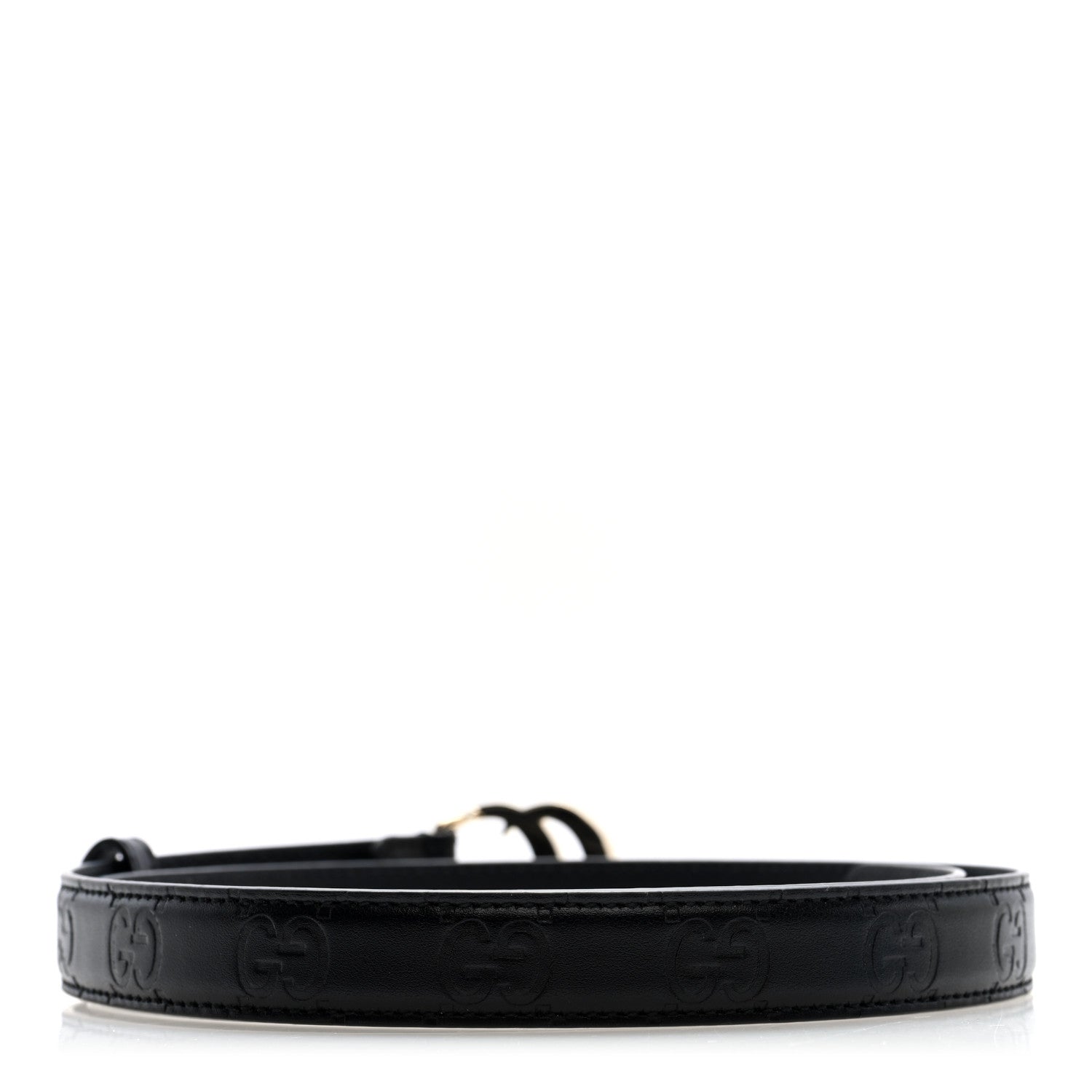 Gucci Piuma Calfskin Jumbo GG Milano 30mm Belt 80 32 Black 2 of 4