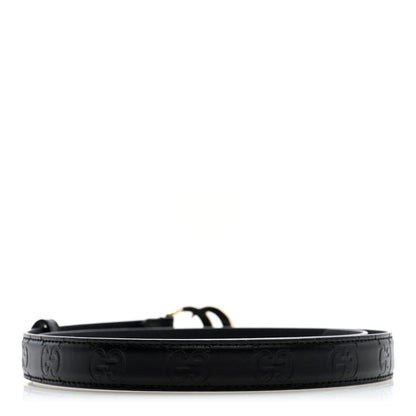 Gucci Piuma Calfskin Jumbo GG Milano 30mm Belt 80 32 Black 2 of 4