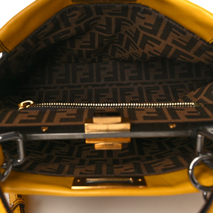 Fendi Vitello Zucca Large Peekaboo Iconic Satchel Yellow Tobacco 5 of 8