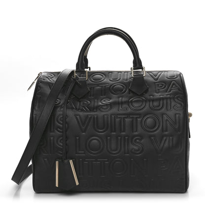 Louis Vuitton Calfskin Embossed Speedy Cube 30 Black 1 of 10