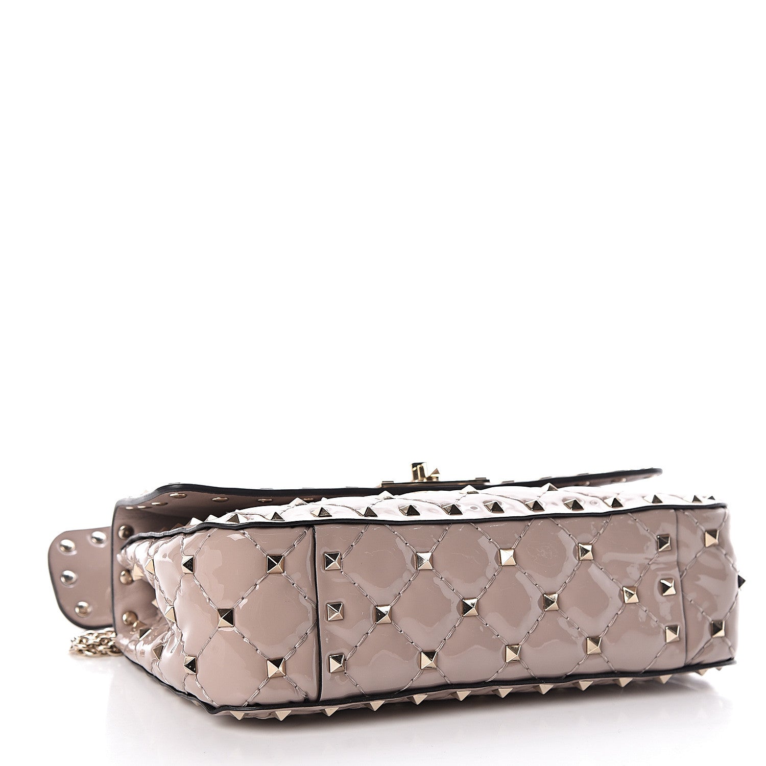 Valentino Garavani Patent Small Rockstud Spike Shoulder Bag Poudre 5 of 10