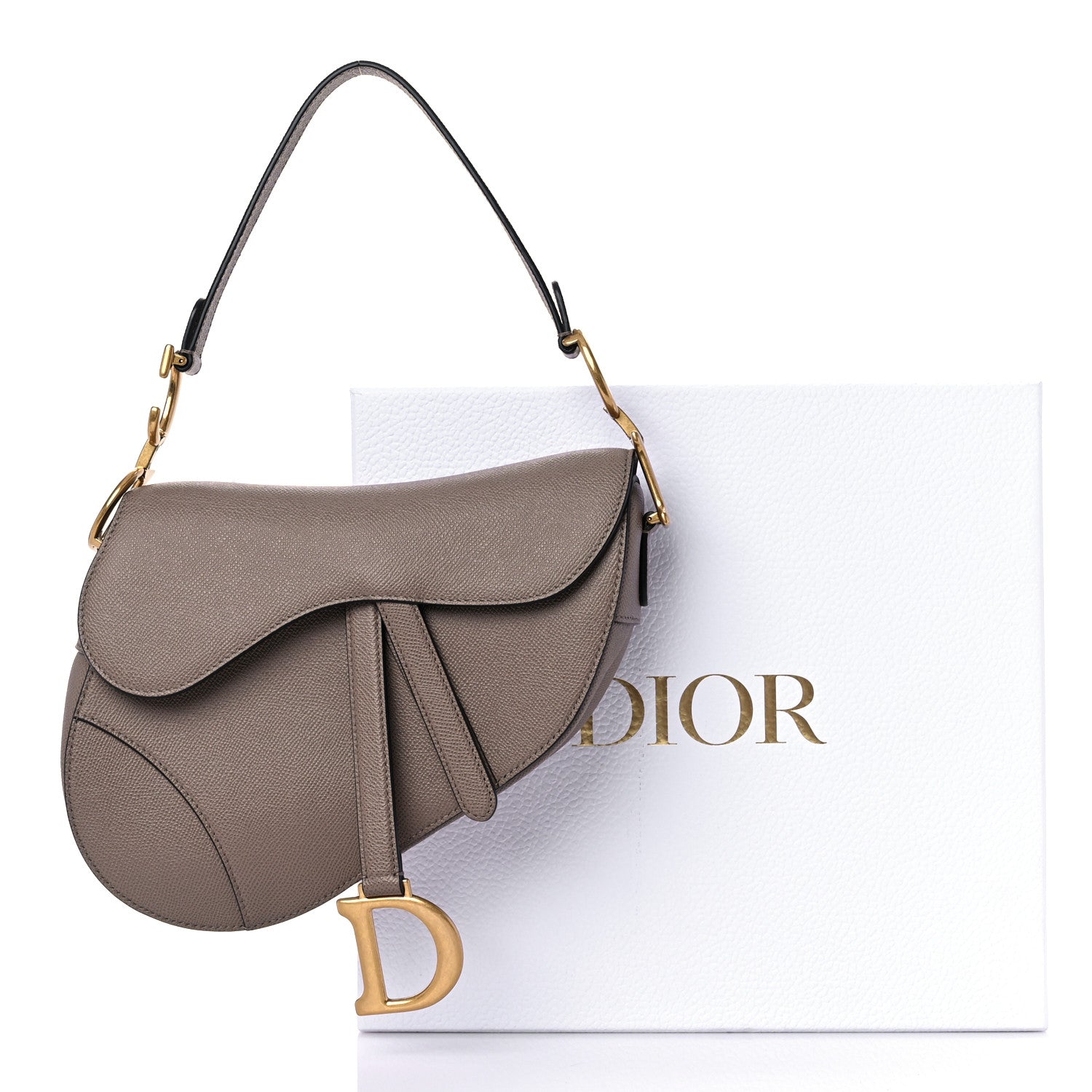 Christian Dior Grained Calfskin Saddle Bag Warm Taupe 11 of 11