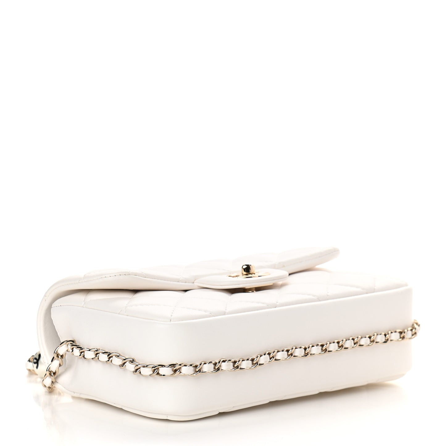 Lambskin Quilted Small My Precious Flap White