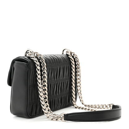 Prada Nappa Gaufre Small Chain Flap Shoulder Bag Black 3 of 11