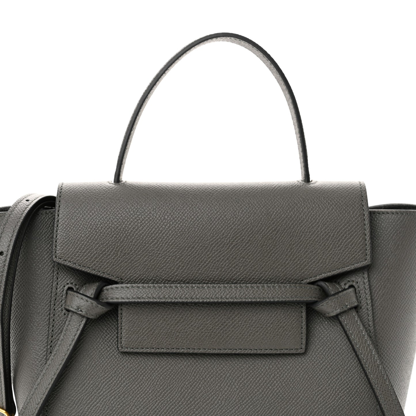 Grained Calfskin Nano Belt Bag Grey