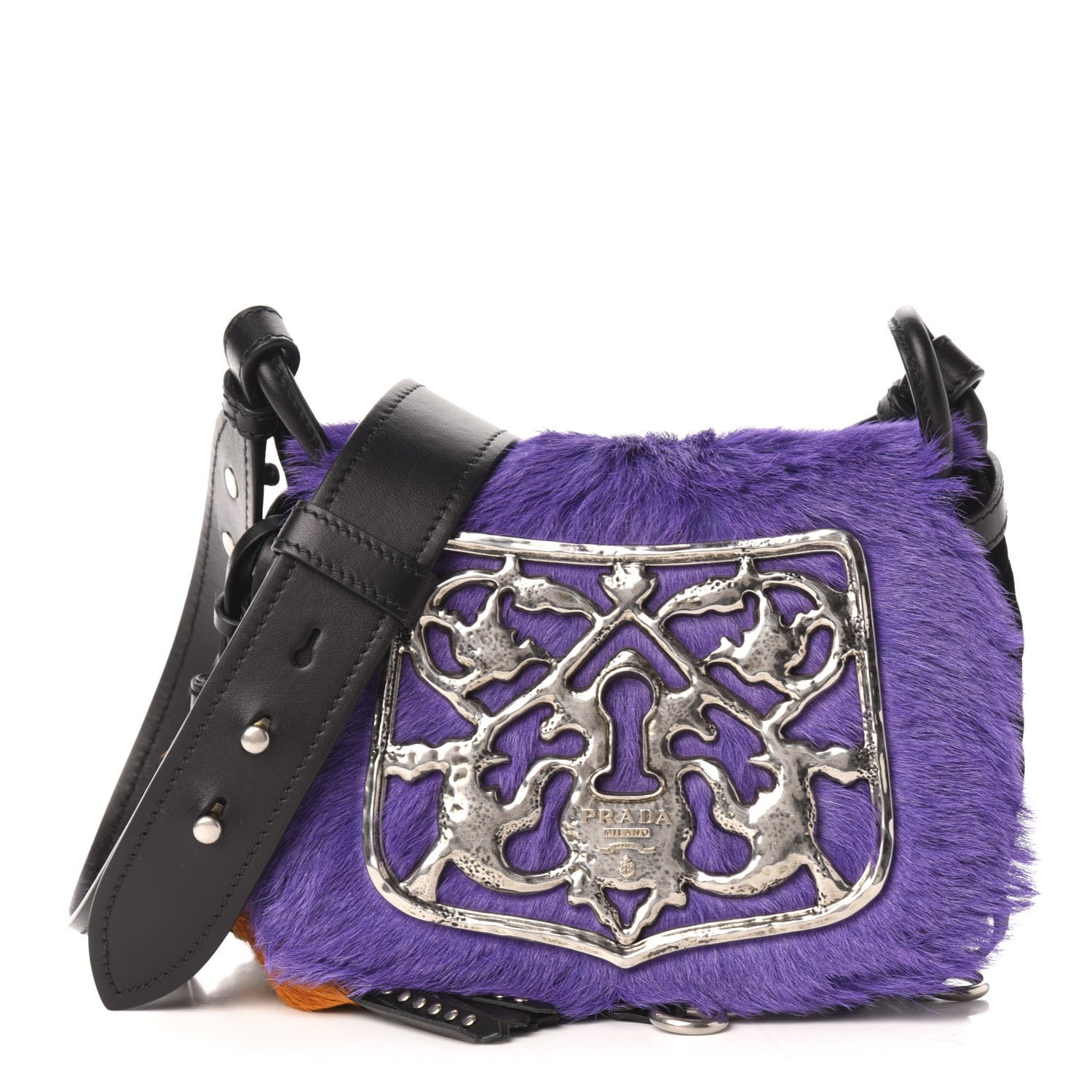 Prada Calf Hair Velluto Corsaire Antic Crossbody Bag Giacinto Black 1 of 9