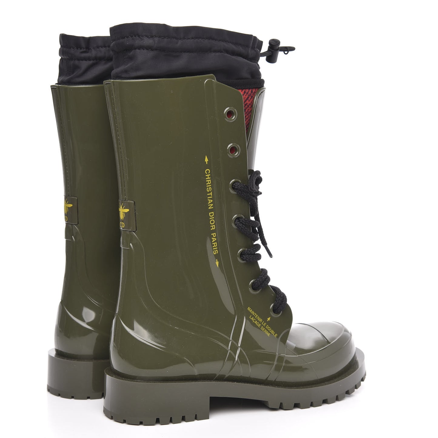 Shiny Rubber Diorcamp Low Boots 35 Military