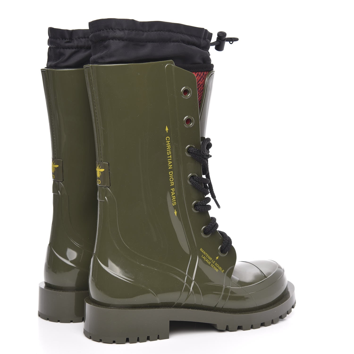 Christian Dior Shiny Rubber Diorcamp Low Boots 35 Military 4 of 7