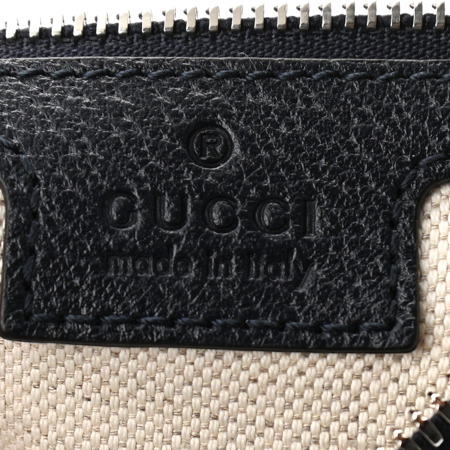 Gucci GG Supreme Monogram Textured Calfskin Web Large Attache Shoulder Bag Beige Blue 6 of 10
