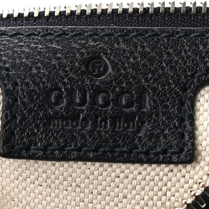 Gucci GG Supreme Monogram Textured Calfskin Web Large Attache Shoulder Bag Beige Blue 6 of 10