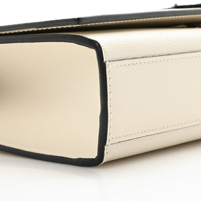 Saint Laurent Grain De Poudre Medium Classic Monogram Kate Satchel Porcellana Black 8 of 9