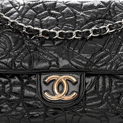 Chanel Vinyl Graphic Edge Flap Black 8 of 11