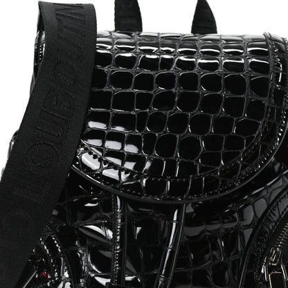 Christian Louboutin Calfskin Alligator Embossed Small Explorafunk Backpack Black 7 of 9