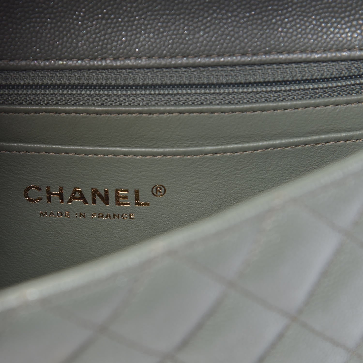 Chanel Iridescent Caviar Quilted Mini Rectangular Flap Green 8 of 9