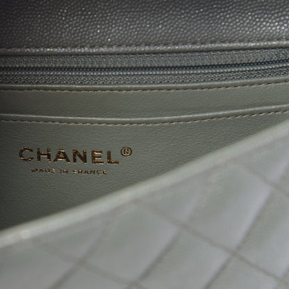 Chanel Iridescent Caviar Quilted Mini Rectangular Flap Green 8 of 9