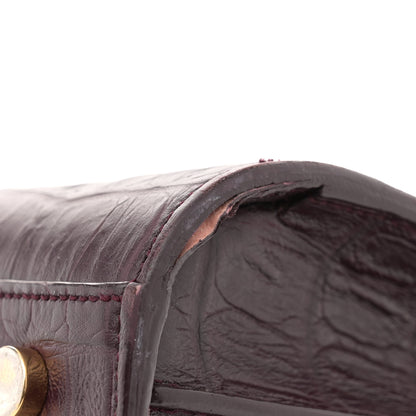 Saint Laurent Calfskin Crocodile Embossed Small Sac de Jour Wine 13 of 15